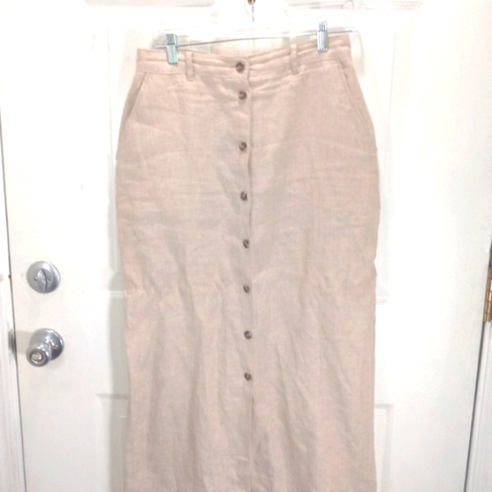 Woman's  Skirt 100%Linen Maxi